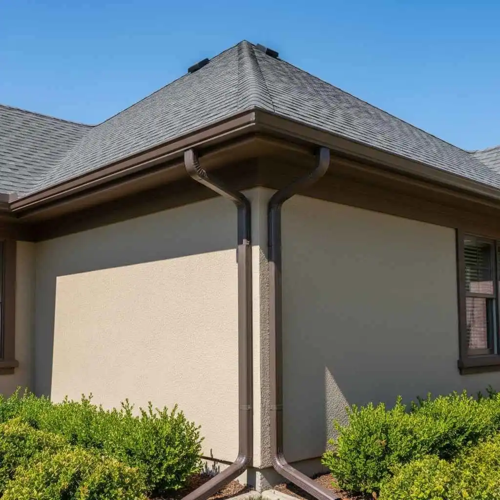 well-matched gutter and downspout system