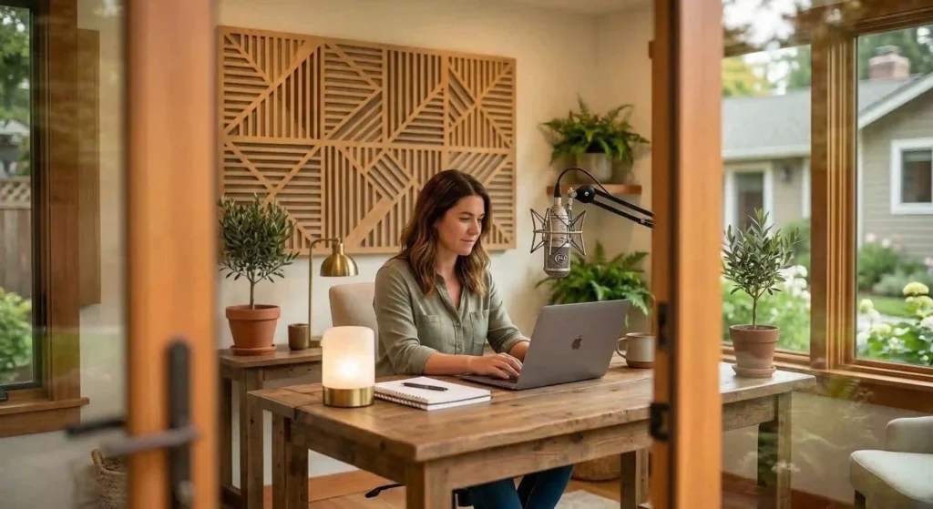person working in quiet home office