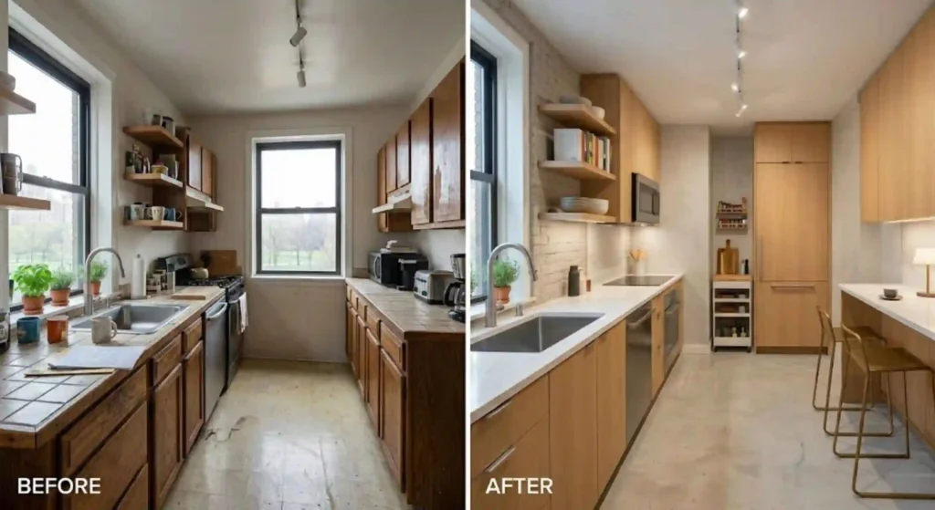 beforeafter small kitchen remodel