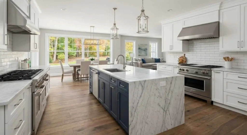 Open concept kitchen remodeling project in Westborough
