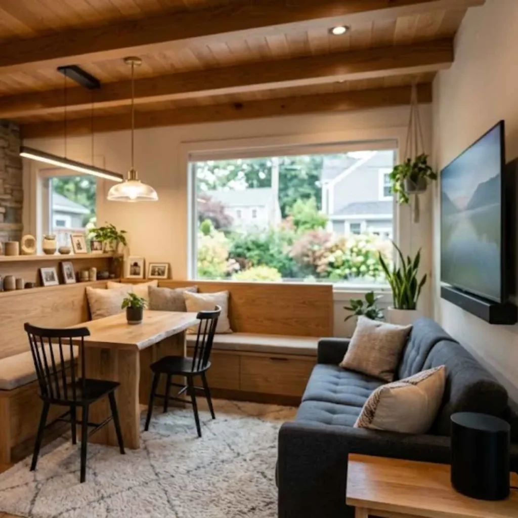 Completed smart ADU kitchen and living area in Westborough